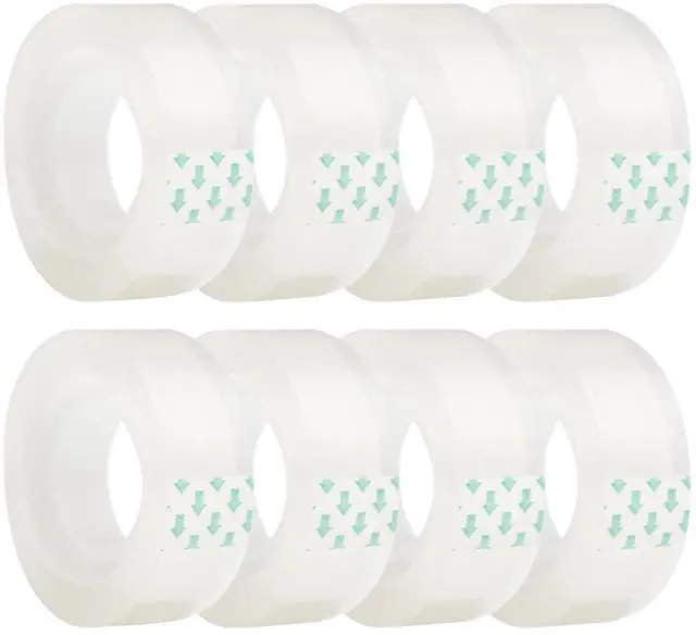 Main image of 8 Rolls Transparent Clear Tape Refills for Dispenser, Sturdy Tape(Not Easily Tear), 0.7 Inch, 27.3 Yard, Perfect for Office, Home, School