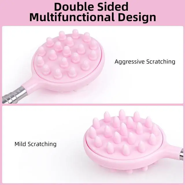 Alt view image 3 of 7 - Back Scratcher for Women, Extendable Pink Back Scratcher with Double Sided Head, Stocking Stuffers Mothers Day Gifts Christmas Birthday Gifts for Women Mom