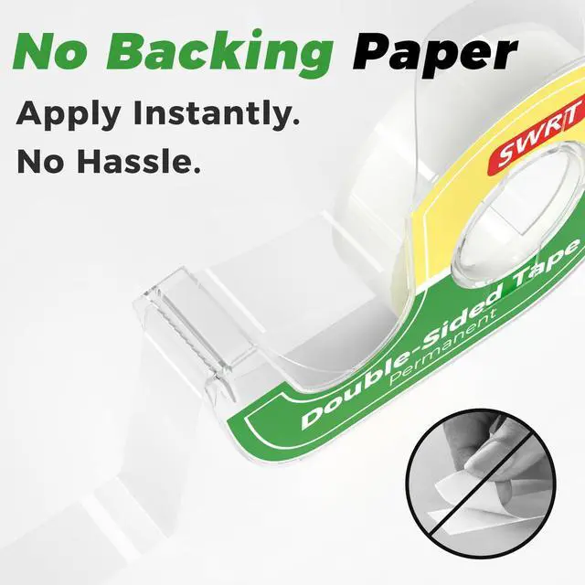 Alt view image 2 of 6 - Double Sided Tape for Crafts, 6 Pack with Dispenser, 1/2 in x 300 Inches, Double Stick Tape for Gift Wrapping, Double Sided Tape Office & School Supplies