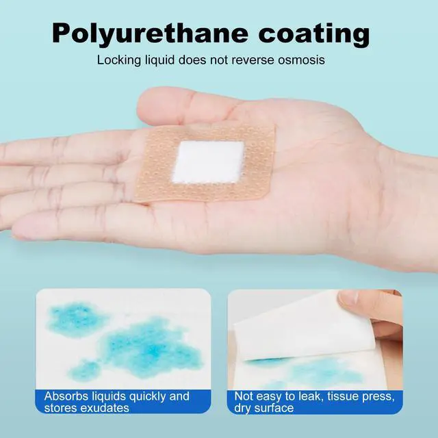 Alt view image 4 of 7 - 40 Pcs Silicone Foam Dressing 2x2 Gentle Border, Waterproof Silicone Bandages for Wounds Care, Bed Sore Patches, Super Absorbent Wound Dressing, Self Adhesive Pressure Sore Pads (40)