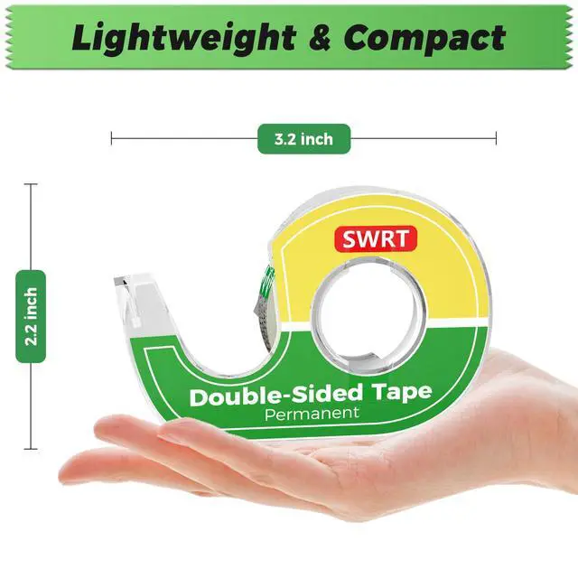 Alt view image 4 of 6 - Double Sided Tape for Crafts, 6 Pack with Dispenser, 1/2 in x 300 Inches, Double Stick Tape for Gift Wrapping, Double Sided Tape Office & School Supplies