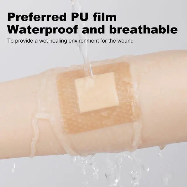 Alt view image 5 of 7 - 40 Pcs Silicone Foam Dressing 2x2 Gentle Border, Waterproof Silicone Bandages for Wounds Care, Bed Sore Patches, Super Absorbent Wound Dressing, Self Adhesive Pressure Sore Pads (40)