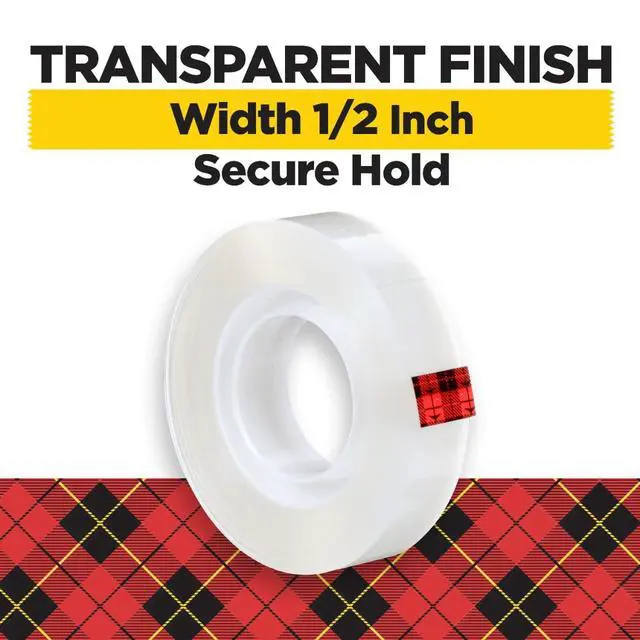 Alt view image 2 of 7 - Transparent Tape, 1/2 in x 1296 in, 2 Rolls