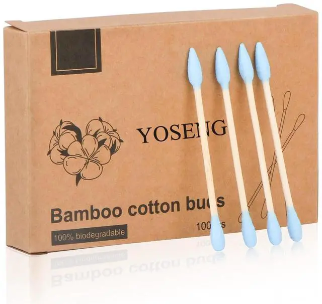 Main image of Natural Bamboo Double-Headed Cotton Swabs,Soft & Eco-Friendly