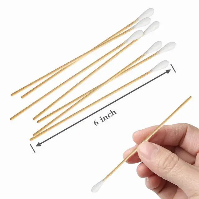 Alt view image 2 of 7 - 6" Long Cotton Swabs, Extra Long & Sturdy Wooden Sticks, 200 Count