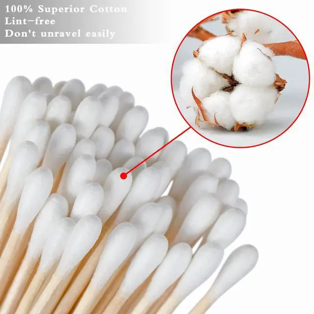 Alt view image 3 of 7 - 6" Long Cotton Swabs, Extra Long & Sturdy Wooden Sticks, 200 Count