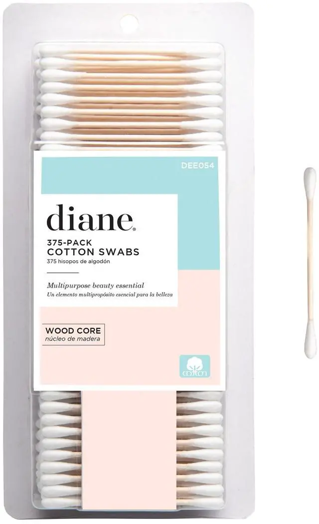 Main image of Cotton Swabs, Sturdy Wood Base, 375 ct. 1-Pack - Super Soft for Sensitive Skin, Gentle on Face, Makeup and Beauty Applicator, Nail Polish Removal, 3 inches long for Beauty, Personal Care,Crafts
