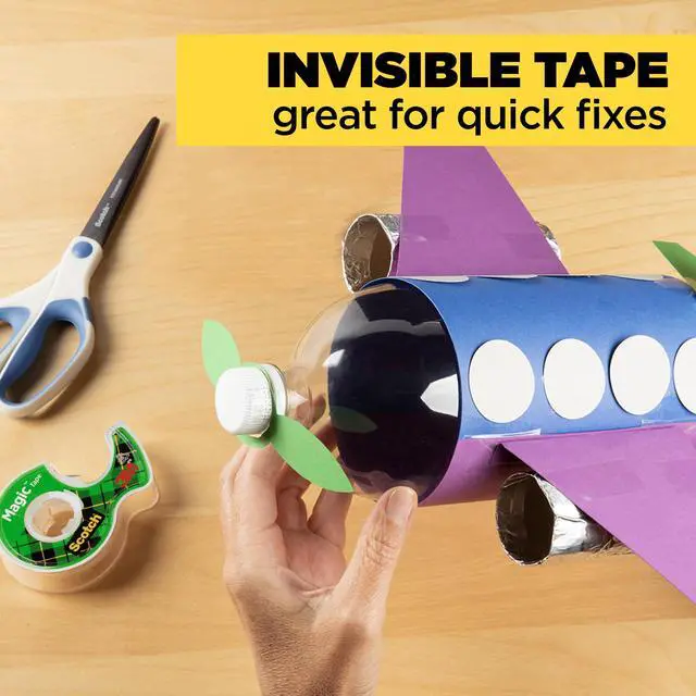 Alt view image 7 of 7 - Magic Tape with Dispenser, 1/2 in x 750 in, 2 Pack Invisible Matte Finish Tape for Labeling, Repairing & Wrapping, Writable, Photo-Safe, Ideal for Office, School & Home Use