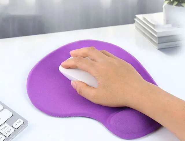 Alt view image 3 of 6 - Office Mousepad with Gel Wrist Support - Ergonomic Gaming Desktop Mouse Pad Wrist Rest - Design Gamepad Mat Rubber Base for Laptop Computer -Silicone Non-Slip Special-Textured Surface (Purple)