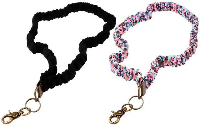 Main image of 2 Pack Scrunchie Lanyards for ID Card and Keys Scrunchy Cute Neck Keychain With Clip Closure Retractable Breakaway scrunchie Lanyard Stretchy Lanyards for Teachers, Nurse Cruise Ship, 2 Styles