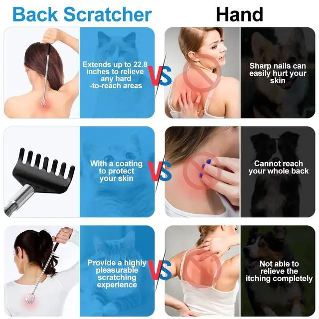 Alt view image 6 of 7 - 3 Pack Back Scratcher Metal Portable Telescoping with Rubber Handles, Extendable Back Massager Tool with Beautiful Box, White Elephant Stocking Stuffers Gifts for Men Women Christmas Presents
