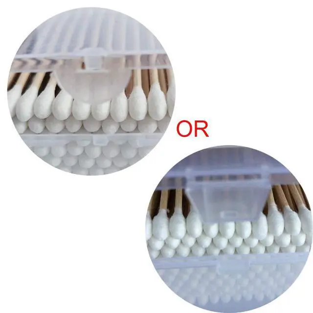 Alt view image 5 of 7 - 400Pcs Wood Stick Cotton Swabs, Natural Wooden,Cotton Head Full and Compact