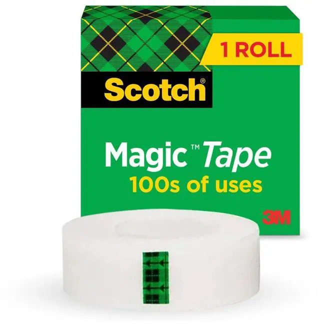 Main image of Magic Tape 810 Invisible Tape Refill, 3/4" x 1296" (36 yd) Matte Finish Adhesive Tape for Paper Mending, Document Repair & Gift Wrapping, 1" Core, Single Roll, for Office, School & Home Use
