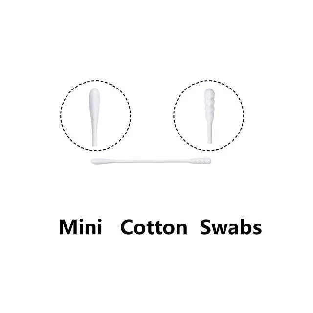 Alt view image 2 of 6 - 500pcs Mini Cotton Swabs with Paper Stick,Spiral/Round Cotton Bud,Tiny Cotton Head for Personal Care and Cleaning