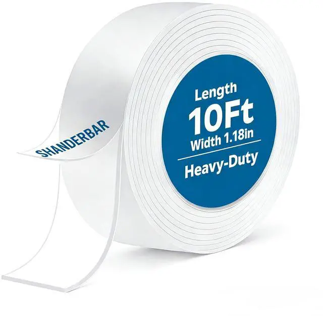 Main image of Nano Double Sided Tape Heavy Duty - 9.8ft Removable Clear Mounting Tape for Walls, Carpet, Rug & DIY Strong Two Sided Adhesive Tape No Residue, Washable, Traceless