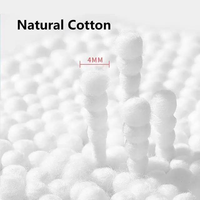 Alt view image 3 of 6 - 500pcs Mini Cotton Swabs with Paper Stick,Spiral/Round Cotton Bud,Tiny Cotton Head for Personal Care and Cleaning