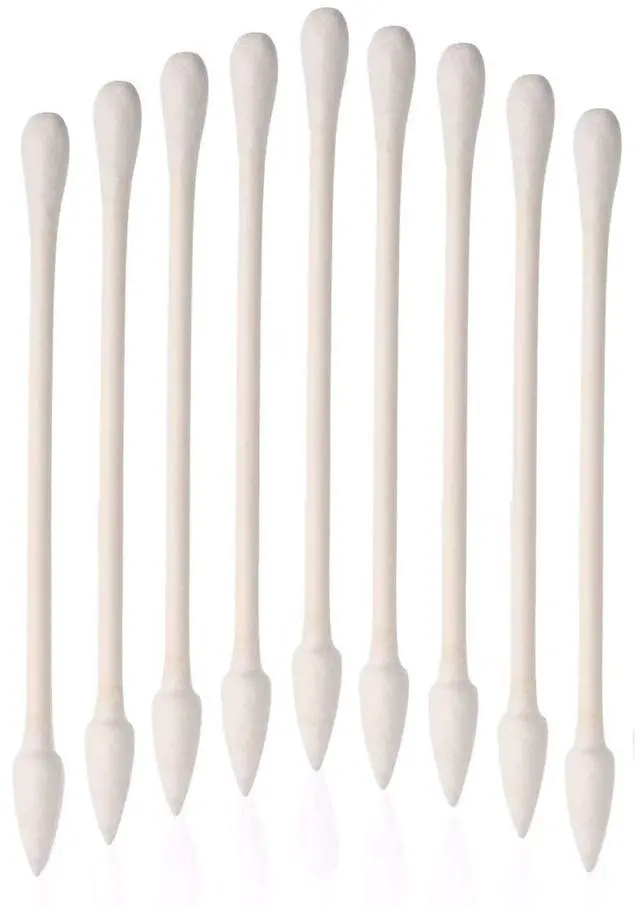 Main image of Cotton Swabs 800 Pieces, Double Precision Tips with Paper Stick, 4 Packs of 200 Pieces (Round+Pointed Shape)