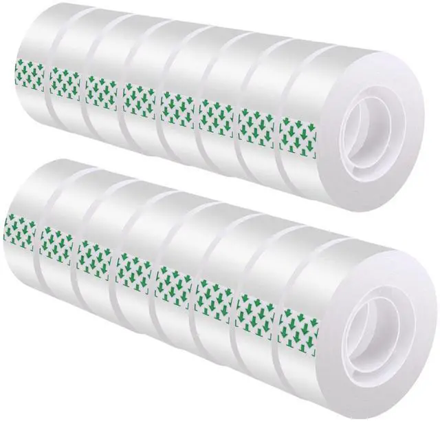 Main image of Clear Tape 16 Rolls - Transparent Gift Wrapping Tape Refills, Premium Adhesive for Gifts, Office Tapes Bulk, Desk & Home Supplies - Gift Wrap Tape Rolls