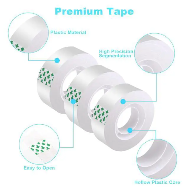 Alt view image 4 of 7 - Clear Tape 16 Rolls - Transparent Gift Wrapping Tape Refills, Premium Adhesive for Gifts, Office Tapes Bulk, Desk & Home Supplies - Gift Wrap Tape Rolls