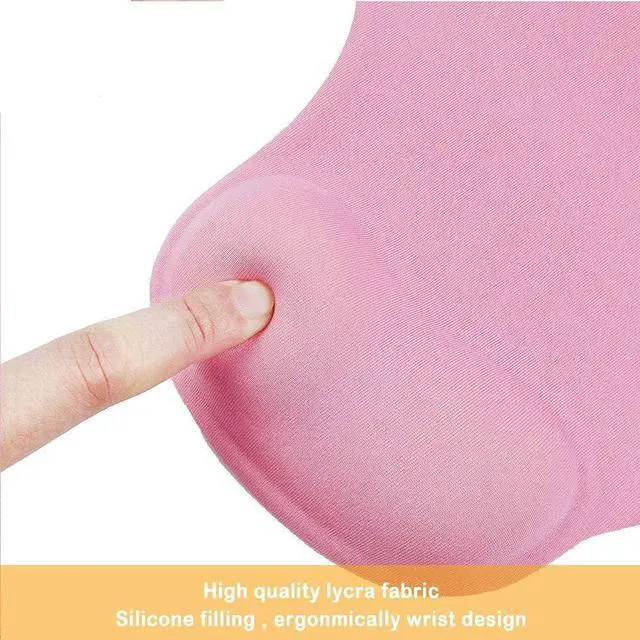 Alt view image 2 of 5 - Office Mousepad with Gel Wrist Support - Ergonomic Gaming Desktop Mouse Pad Wrist Rest - Design Gamepad Mat Rubber Base for Laptop Computer -Silicone Non-Slip Special-Textured Surface (Pink)