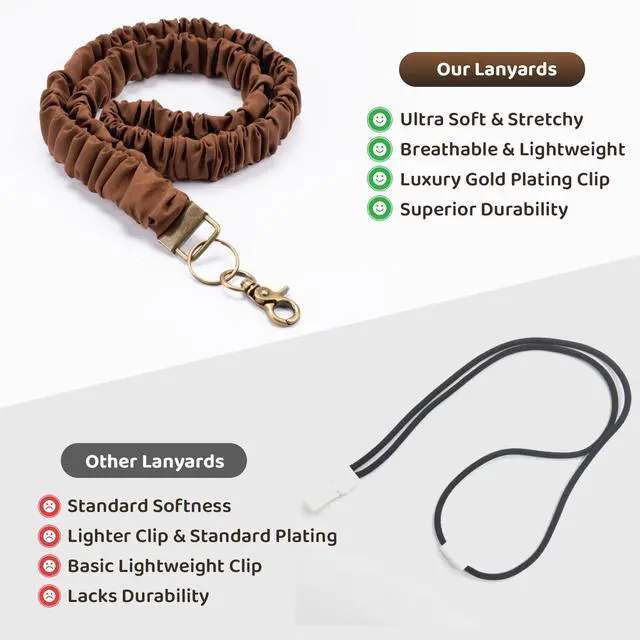 Alt view image 7 of 7 - Stretchable Lanyard Scrunchie with ID Holders, 4 Pack Pure Color Teacher Lanyard, Cute Teacher Lanyard Scrunchie & Scrunchie Lanyard Teacher for School Nurse Teacher Appreciation Gifts