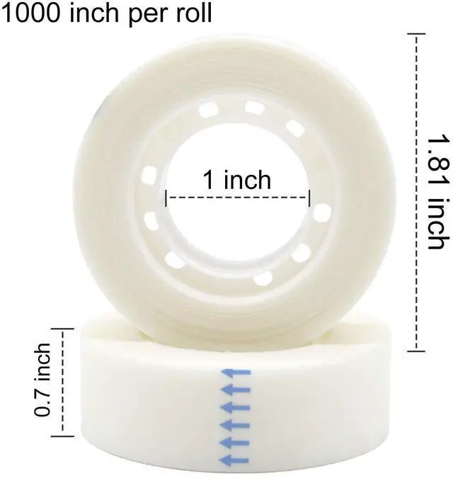Alt view image 2 of 7 - 12 Rolls Matte Adhesive Tape, Matte Finish Invisible Tape, Foggy Translucent Tape Great for Correction and Labeling, Compatible with Standard Tape Dispenser, 0.7 in x 1000 Inches