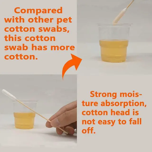 Alt view image 2 of 6 - 6 Inch Long Cotton Swabs of Medium and Large Pets Ears Cleaning or Makeup 100pcs