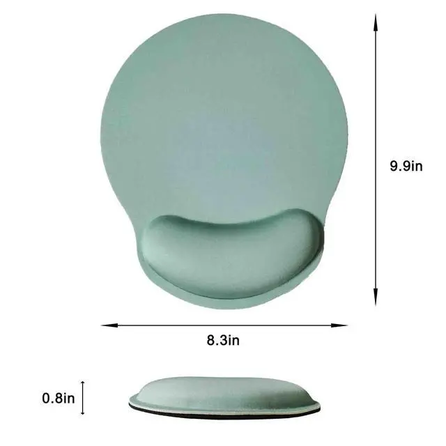 Alt view image 6 of 7 - Mouse Pad with Wrist Support, Ergonomic Mouse Pad with Memory Foam Wrist Rest Cushion, Non-Slip Rubber Base Gaming Mice Pad for Home Office Computer Laptop, Green
