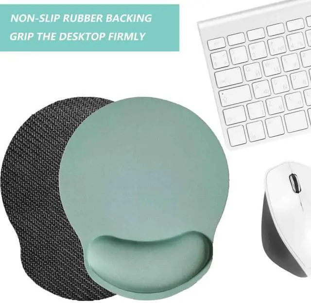 Alt view image 4 of 7 - Mouse Pad with Wrist Support, Ergonomic Mouse Pad with Memory Foam Wrist Rest Cushion, Non-Slip Rubber Base Gaming Mice Pad for Home Office Computer Laptop, Green