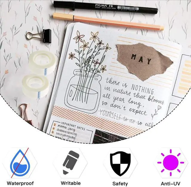 Alt view image 7 of 7 - 12 Rolls Matte Adhesive Tape, Matte Finish Invisible Tape, Foggy Translucent Tape Great for Correction and Labeling, Compatible with Standard Tape Dispenser, 0.7 in x 1000 Inches