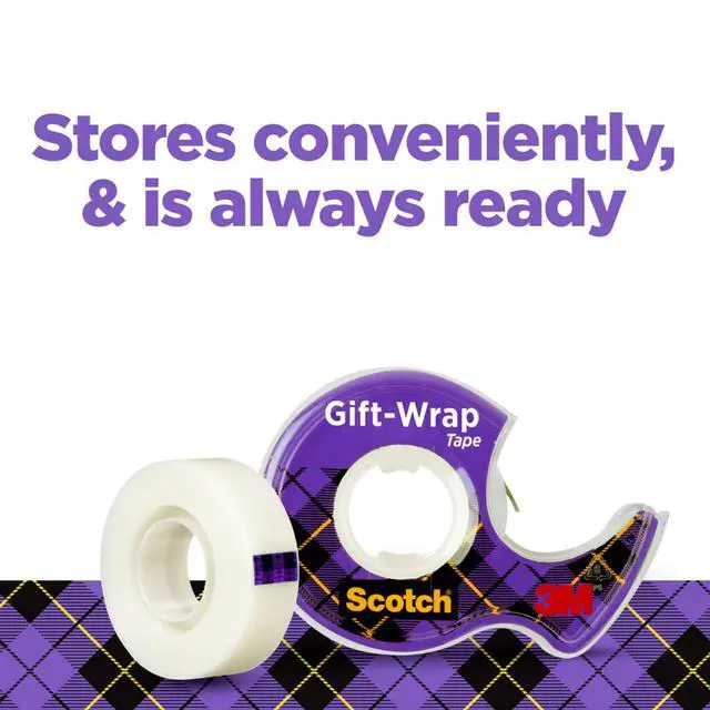 Alt view image 7 of 7 - Giftwrap Tape, 3/4 in x 300 in, 3 Rolls - Satin-Finish Tape for Gift Wrapping