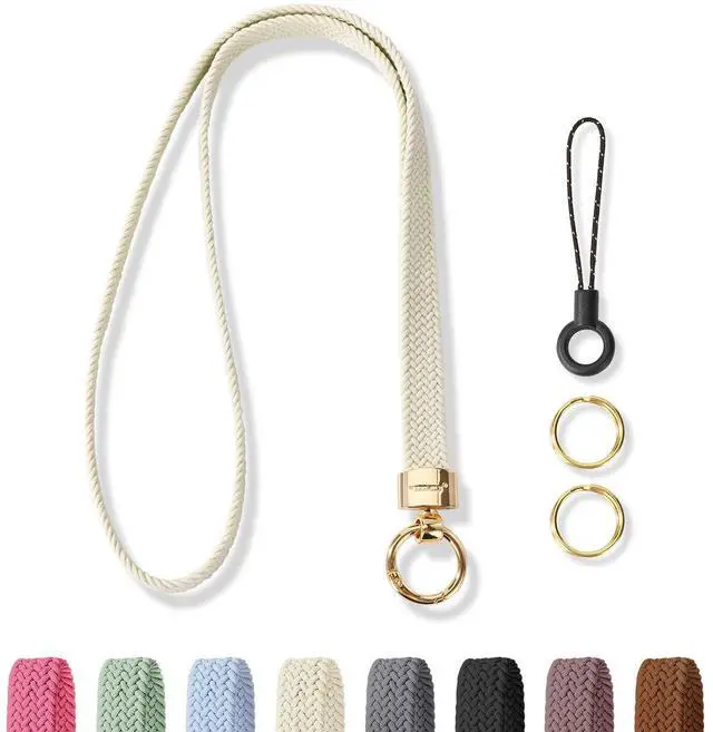 Main image of Stretchy Cute Lanyards for ID Badges, Thin Teacher Lanyard for Key, Long Neck Keychain ID Badge Lanyards for Women/Men (Starlight)