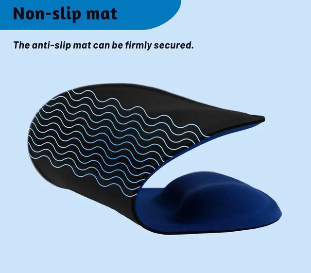 Alt view image 3 of 5 - 2 Pack Ergonomic Mouse Pads with Comfortable Gel Wrist Rest Support and Non-Slip PU Base for Pain Relief, Portable Comfortable Mousepad for Computer, Laptop, Office, Home, Travel, Royal Blue