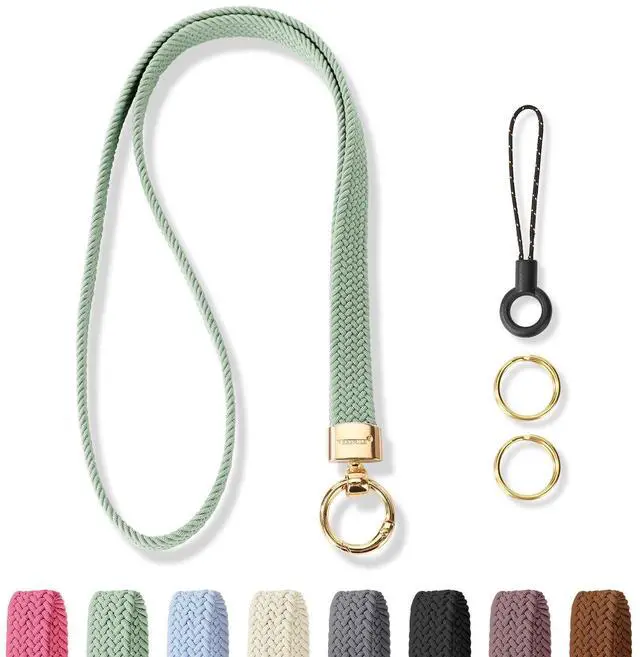 Main image of Stretchy Cute Lanyards for ID Badges, Thin Teacher Lanyard for Key, Long Neck Keychain ID Badge Lanyards for Women/Men (Sage Green)