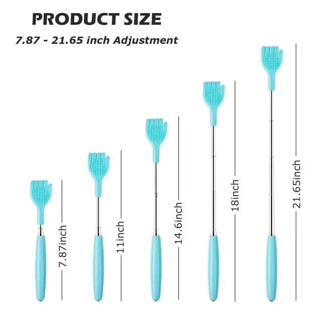 Alt view image 6 of 6 - Back Scratcher for Women Men - Hand-Like Shape | Back Scratching Tool Extendable Portable and Lightweight 21.65inch Blue