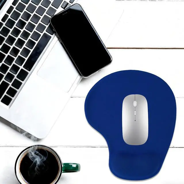 Alt view image 5 of 5 - 2 Pack Ergonomic Mouse Pads with Comfortable Gel Wrist Rest Support and Non-Slip PU Base for Pain Relief, Portable Comfortable Mousepad for Computer, Laptop, Office, Home, Travel, Royal Blue