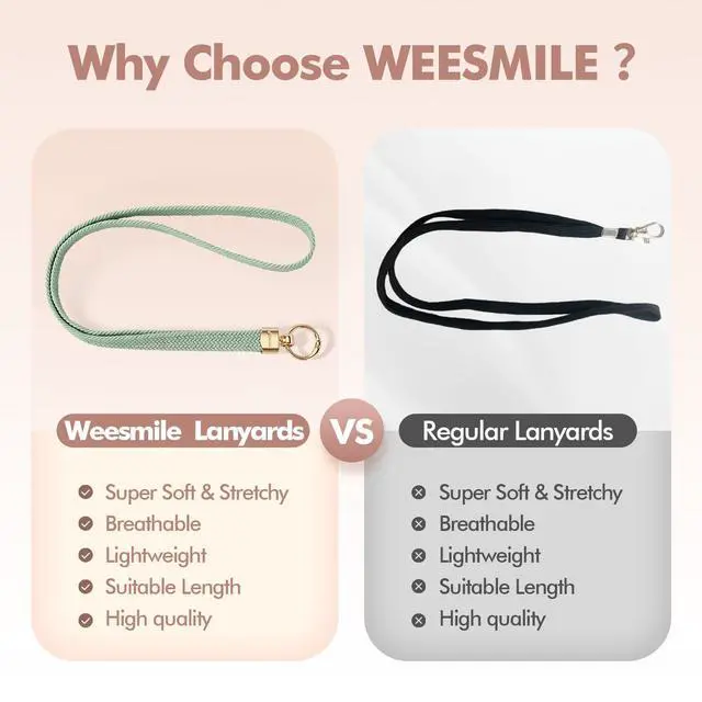 Alt view image 5 of 7 - Stretchy Cute Lanyards for ID Badges, Thin Teacher Lanyard for Key, Long Neck Keychain ID Badge Lanyards for Women/Men (Sage Green)