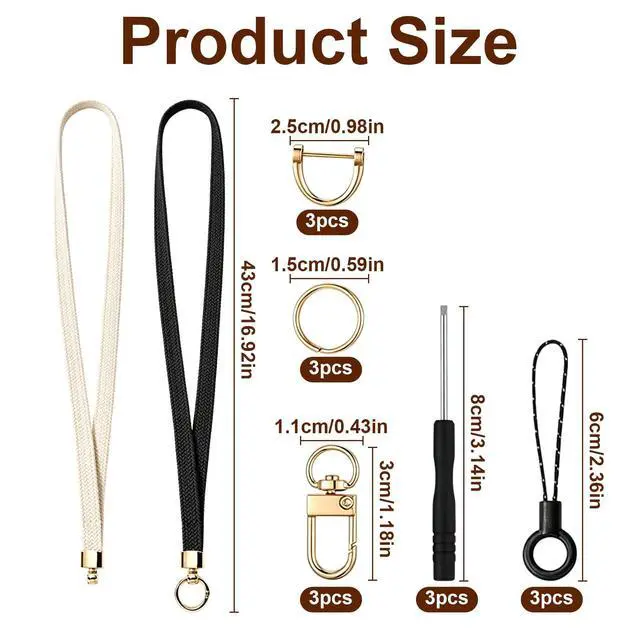 Alt view image 2 of 7 - Stretchy Cute Lanyards for ID Badges, Pink & Beige Thin Teacher Lanyard for Keys, Long Neck Keychain Lanyard with Card Holder for Women