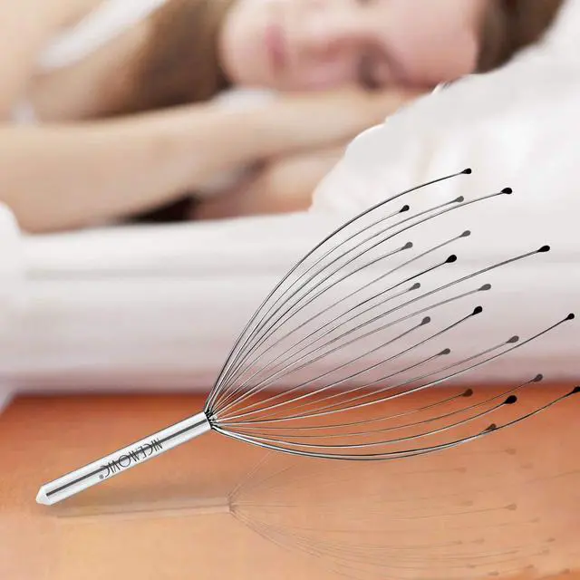 Alt view image 5 of 7 - 2 Pack Head Scalp Massager, Stocking Stuffers Stress Relief Gifts for Women Men, 20 Fingers Scalp Head Scratcher for Hair Stimulation Body Relaxing (Silver & Silver)