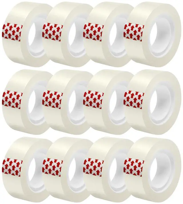 Main image of 12 Rolls Transparent Tape Refills, Clear Tape Dispenser Refill Rolls, Glossy Gift Wrap Tapes for Office, School, Home, 3/4 x 1000 Inches