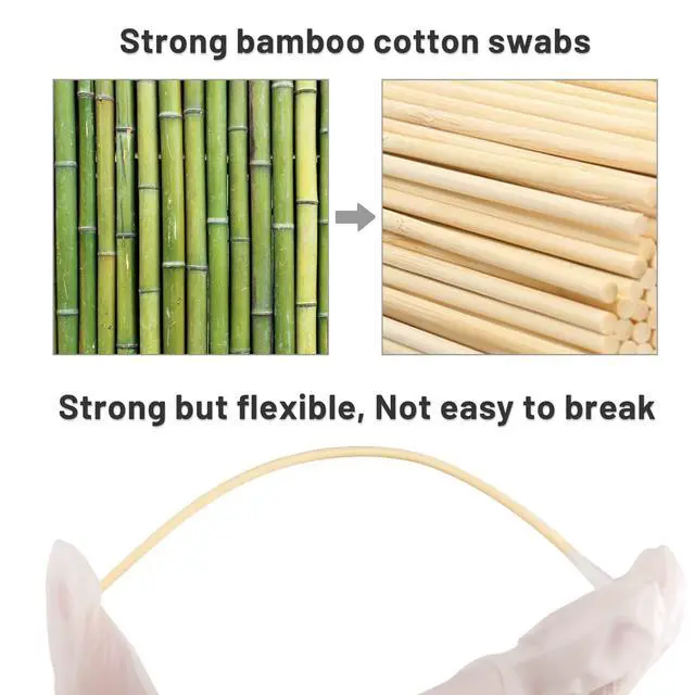 Alt view image 3 of 7 - 500PCS 6" Long Cotton Swabs in Storage Box - Strong Cotton Swabs with Wooden Sticks - Tipped Applicators for Gun Cleaning, Makeup Removing, Pet Care