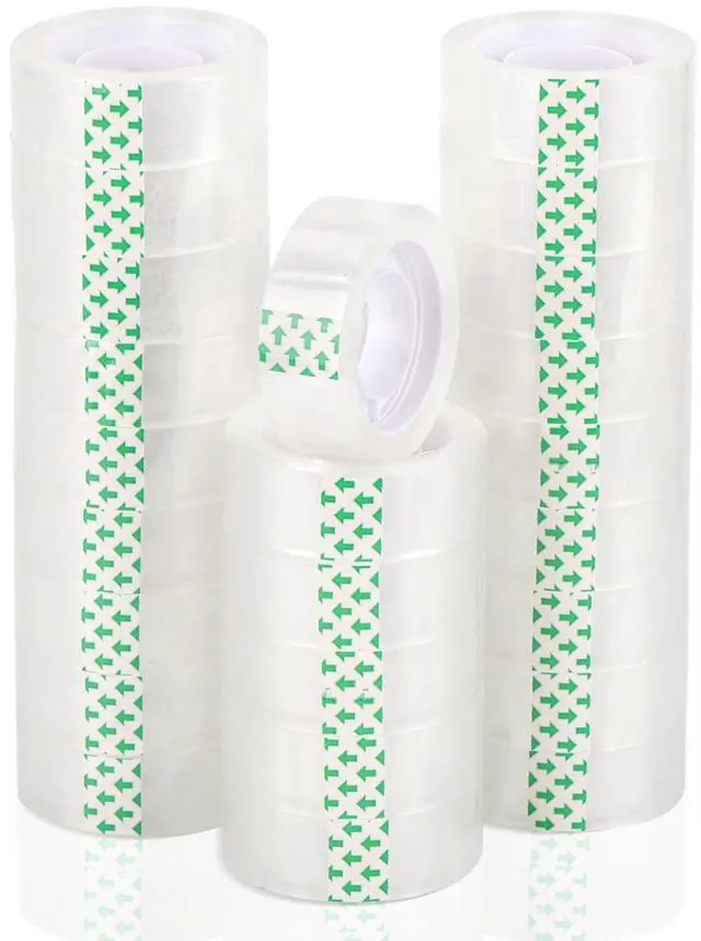 Main image of 24 Rolls Transparent Tape Refills Clear Stationery Tape for Office School Home 3/4 * 1023Inch(28.4 Yards)
