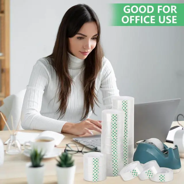 Alt view image 4 of 7 - 24 Rolls Transparent Tape Refills Clear Stationery Tape for Office School Home 3/4 * 1023Inch(28.4 Yards)