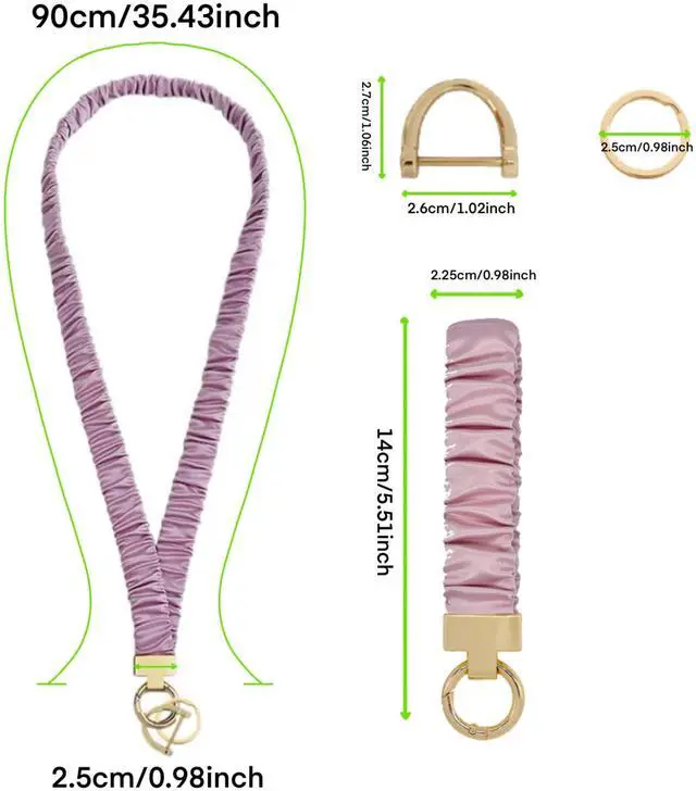 Alt view image 2 of 7 - Stretchy Scrunchie Lanyard with ID Badges & Keys, Retractable Keychain Holder for Women Teacher, Nurse,Neck Lanyard for Keys
