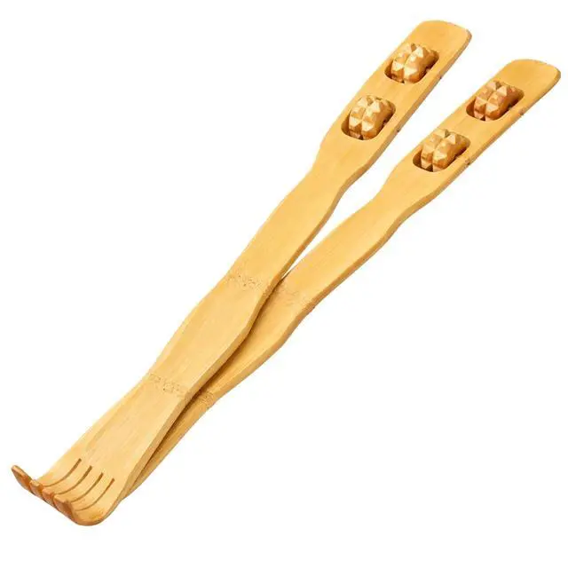 Alt view image 5 of 7 - 2-Pack Bamboo Back Scratcher by Dependable Industries Long Reach, Massage Rollers, Self-Massage & Itch Relief, Eco-Friendly