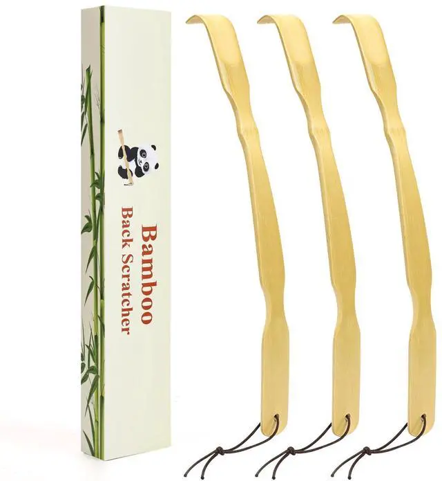 Main image of 3 Pack Wooden Back Scratcher, 17 Inch Curved Long Handle Bamboo Back Scratchers Ideal Gifts for Adults Men Women, with Beautiful Gift Packaging