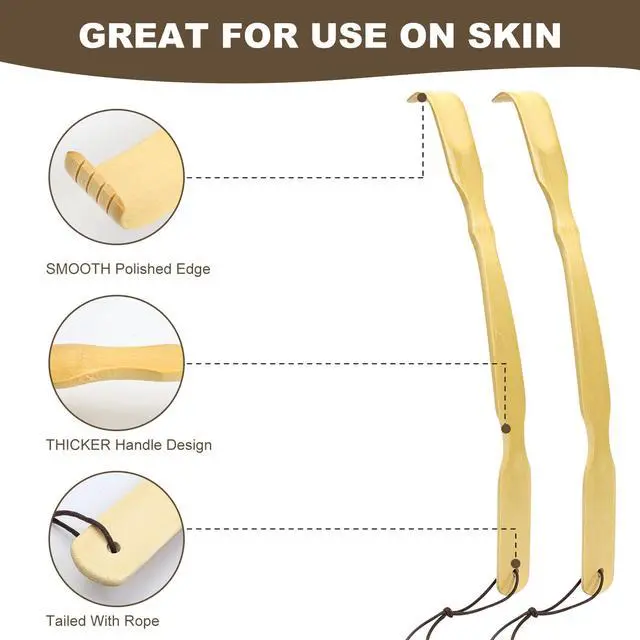Alt view image 2 of 7 - 3 Pack Wooden Back Scratcher, 17 Inch Curved Long Handle Bamboo Back Scratchers Ideal Gifts for Adults Men Women, with Beautiful Gift Packaging