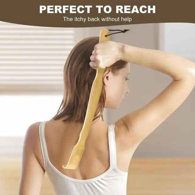 Alt view image 5 of 7 - 3 Pack Wooden Back Scratcher, 17 Inch Curved Long Handle Bamboo Back Scratchers Ideal Gifts for Adults Men Women, with Beautiful Gift Packaging