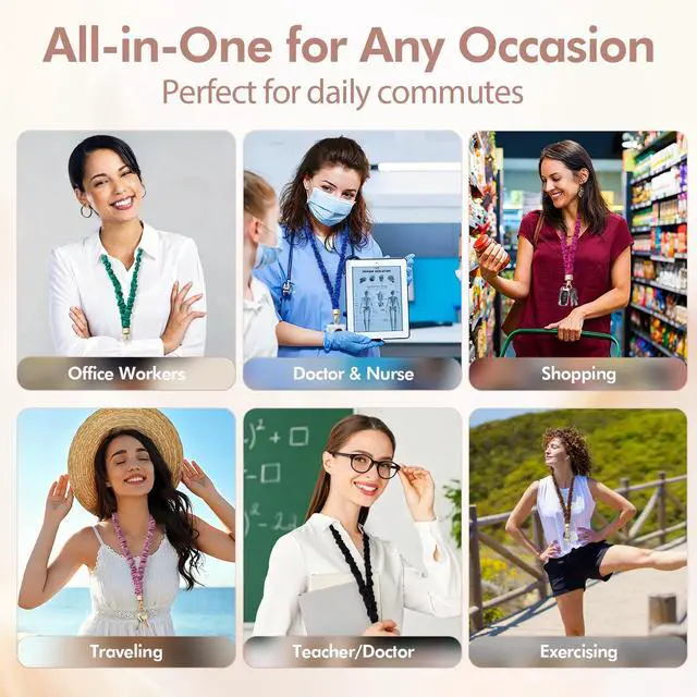 Alt view image 6 of 7 - Scrunchie Teacher Lanyard for ID Badges Stretchy Neck Lanyards Key