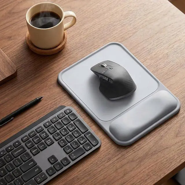 Alt view image 2 of 7 - ErgoComfort Gel Mouse Pad with Wrist Rest, Ergonomic Mousepad with Wrist Support, Ergo Desk Mat, Non-Slip Base, Smooth Surface for Office Laptop Computer (02Space Gray)